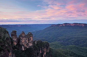 High Angle View Collection: The Three Sisters and Mt Solitary, Blue Mountains