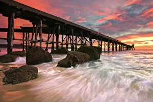 Built Structure Collection: Sunrise at Catherine Hill Bay beach