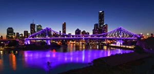 Brisbane Collection: Sunset at Brisbane City View and Story Bridge, Queensland / Australia