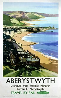 Watercolor paintings Canvas Print Collection: Aberystwyth, BR poster, 1949