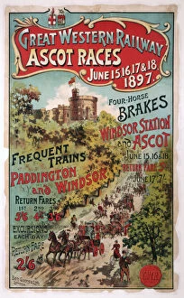 Stations Greetings Card Collection: Ascot Races, GWR poster, 1897