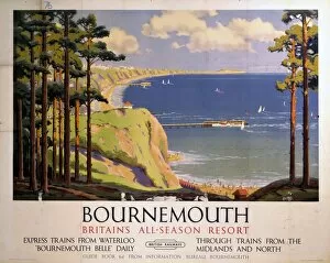 Stations Greetings Card Collection: Bourenmouth: Britains All-Season Resort, BR poster, 1950s