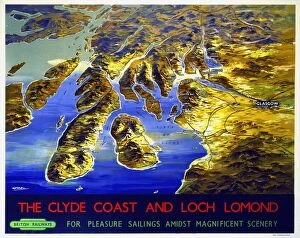 Scotland Fine Art Print Collection: The Clyde Coast and Loch Lomond, BR poster, 1955