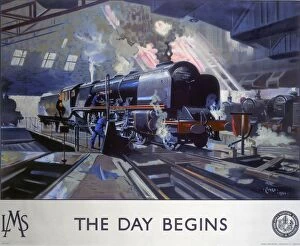 Fine art Mouse Mat Collection: The Day Begins, LMS poster, 1946