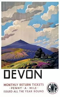 Railway Posters Fine Art Print Collection: Devon GWR poster, 1937