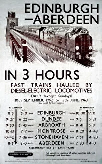 Forth Bridge Fine Art Print Collection: Edinburgh-Aberdeen in 3 Hours, BR (ScR) poster, 1962
