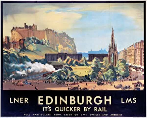 Castles Fine Art Print Collection: Edinburgh, LNER / LMS poster, 1934