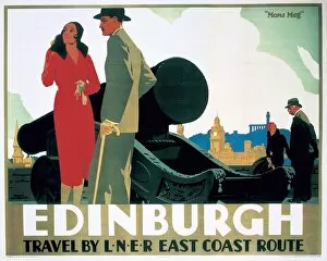 Steam Trains Fine Art Print Collection: Edinburgh: Mons Meg, LNER poster, c 1935
