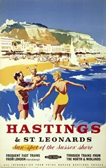 Railway Posters Fine Art Print Collection: Hastings & St Leonards, BR poster, c 1950s