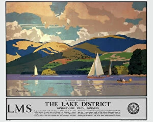 Scotland Canvas Print Collection: The Lake District - Windermere from Bowness, LMS poster, 1923-1947