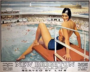 Merseyside Metal Print Collection: New Brighton and Wallasey, LMS poster, 1923-1947