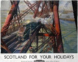 Forth Bridge Metal Print Collection: Scotland For Your Holidays, BR poster, 1952
