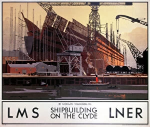 Posters Cushion Collection: Shipbuilding on the Clyde, LNER / LMS poster, 1923-1947