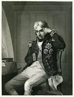 Monochrome paintings Metal Print Collection: Admiral Horatio Lord Nelson