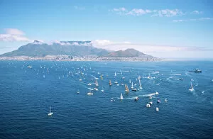 Africa Collection: Aerial view of Sailboats - Cape to Rio Yacht Race