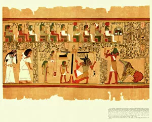 Fresco Wall Paintings Framed Print Collection: Ancient Egyptian Papyrus of Ani - Book of the Dead