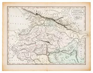 Maps Metal Print Collection: Ancient map of Armenia and Albania 1863
