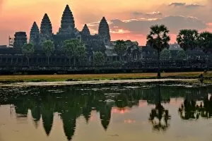 Cambodian Culture Collection: Angkor Wat temple at sunrise Cambodia