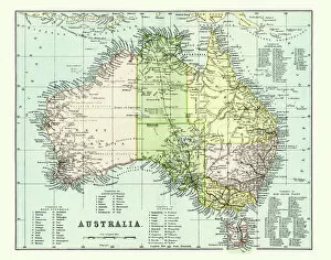 Maps Photo Mug Collection: Antique Map of Australia Late 19th Century