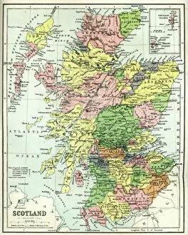 Image Created 1860 1869 Collection: Antique map of Scotland