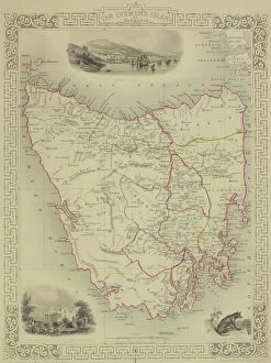 Direction Collection: Antique map of Tasmania