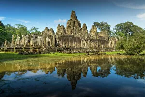 Temples Metal Print Collection: Bayon Castle, Angkor Thom, Cambodia