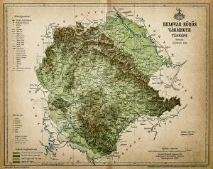 Maps Fine Art Print Collection: Belovar-koros, Croatio map from 1893