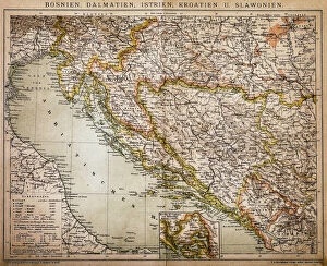 Maps and Charts Fine Art Print Collection: Bosnia, dalmatia, istria, croatia, slavonia