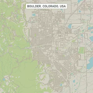 Boulder Collection: Boulder Colorado US City Street Map