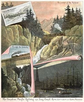 Poster Art Collection: Canadian Pacific Railway and Suez Canal (Victorian illustration)