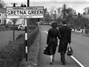 Pop art Framed Print Collection: A couple entering Gretna Green