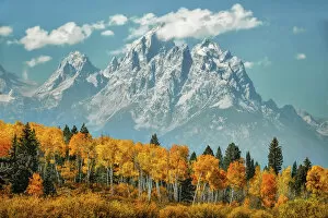 Landscape paintings Jigsaw Puzzle Collection: Grand Teton Mountains in Fall