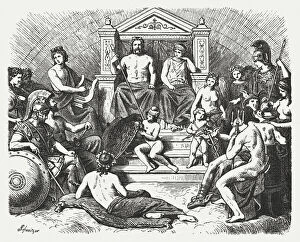 Bacchus Collection: Greek gods in the Olymp, Greek mythology, published in 1880