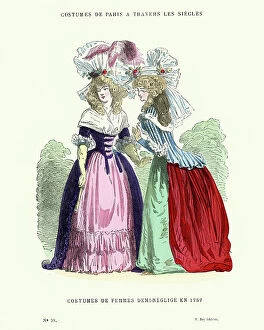17th & 18th Century Costumes Photographic Print Collection: History of Fashion, Womens costumes of the late 18th Century