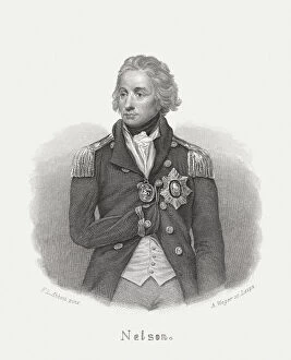 Fine art Poster Print Collection: Horatio Nelson (1758-1805), British Admiral, steel engraving, published in 1868