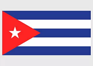 Identity Collection: Illustration of flag of Cuba, with field of five blue and white stripes