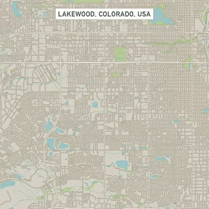 Green Scale Collection: Lakewood Colorado US City Street Map