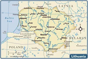 Top Sellers - Art Prints Jigsaw Puzzle Collection: Lithuania country map