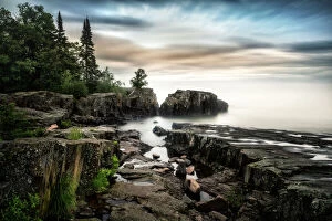 Related Images Collection: A long exposure on the coast of Lake Superior, near Grand Marais, Minnesota