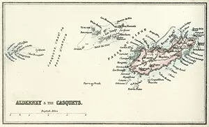 Coastal Feature Collection: Map of Alderney and the Casquets