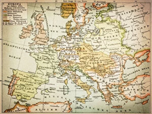 Nastasic Images & Illustrations Collection: Map of Europe 1721