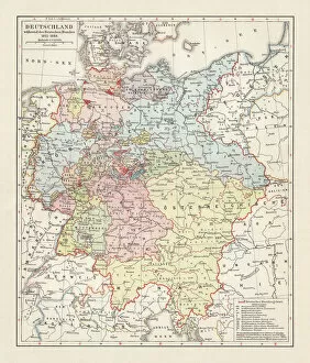 Country Collection: Map of the German Confederation (1815-1866), lithograph, published in 1897
