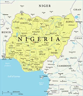 Related Images Metal Print Collection: Map of Nigeria