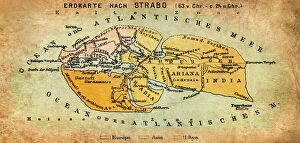 Maps Photo Mug Collection: Map of the world according to Strabo