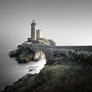 Minimalist art Jigsaw Puzzle Collection: Minimalist long exposure at sunset at Phare de Petit Minou lighthouse on the coast of Brittany