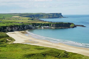 Landscape paintings Metal Print Collection: Northern Irish coastline with wide sandy beaches in Ballycastle, County Antrim, Northern Ireland