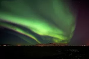 Nature art Jigsaw Puzzle Collection: Northern lights in Reykjavik, Iceland