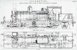 Design Collection: Old fashioned steam train locomotive