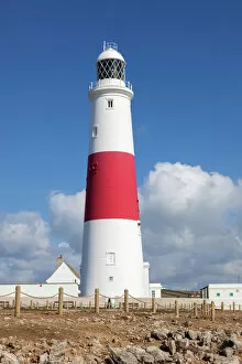 Lighthouses Metal Print Collection: Portland Bill Lighthouse with blue sky, Dorset