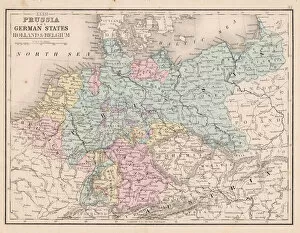 Germany Metal Print Collection: Prussia and german states map 1867